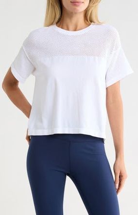 90 Degree by Reflex Seamless Net Worth Boxy T-Shirt in White at Nordstrom Rack, Size X-Small