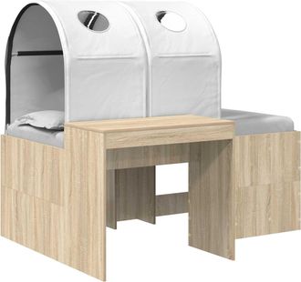 vidaXL Cama Con T&uacute;nel 3 Uds. Roble Sonoma Y Blanco Vidaxl
