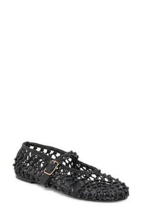 Dolce Vita Clair Woven Mary Jane Flat in Black Woven Leather at Nordstrom, Size 10