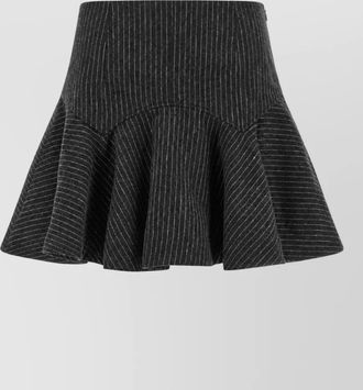 Ganni pinstriped flannel mini a-line skirt
