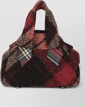 Vivienne Westwood wool tweed mini bag tartan pattern