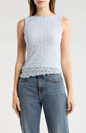 Elodie Sleeveless Lace Top in Blue at Nordstrom Rack, Size Large