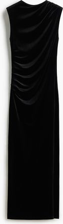 H&M Ärmelloses Velourskleid - Schwarz