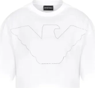 Emporio Armani Witte korte mouw T-shirt Ew 000897Af 12573U0002 - Dames - T-shirts - Wit - L - Tops