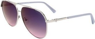Guess Blue Mirror Pilot Ladies Sunglasses GF00051 10X 61