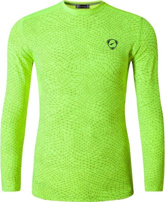 Jeansian Mens Casual Long Sleeves T-Shirts Wicking Running Sport Tee Shirt Top LA186 GreenYellow XL