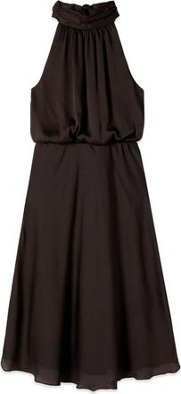 Oltre Midi Kleedjes - Dames - Feestkleedjes - Bruin - L - Satijn - Kleedjes