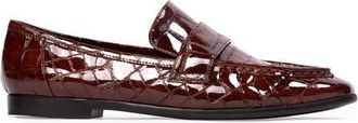 Black Suede Studio Arrow Croc Loafer in Cinnamon Croc Patent Leather at Nordstrom, Size 37