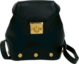 Ferragamo Black Leather Backpack (Pre-Owned)