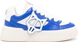 Naked Wolfe logo-patch lace-up sneakers - men - Leather/Rubber/Fabric - 41 - Blue