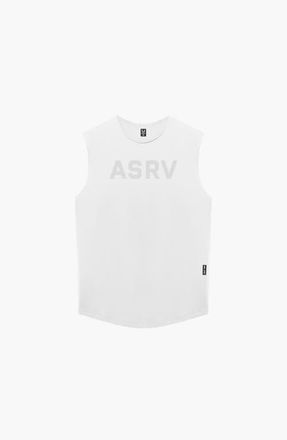 ASRV AeroSilver Cutoff Tank in White Logo at Nordstrom, Size Medium