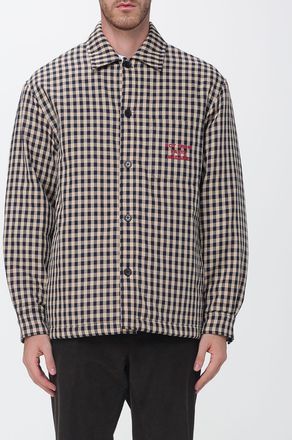Dr&ocirc;le de Monsieur Dr&ocirc;le de Monsieur Giacca-camicia in cotone con stampa check e slogan