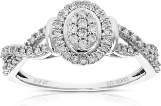 Vir Jewels 1/3 cttw Lab Grown Diamond Ring in Sterling Silver For Women