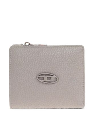 Diesel logo-plaque zip-around wallet - men - Calf Leather - One Size - Grey