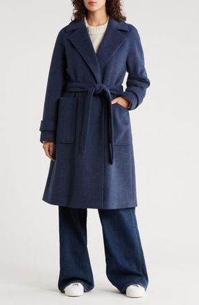 BCBGeneration Missy Belted Wrap Coat in Navy at Nordstrom Rack, Size Small