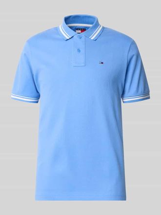Tommy Jeans Regular Fit Poloshirt aus reiner Baumwolle in Metallic Blue, Gr&ouml;&szlig;e XXL