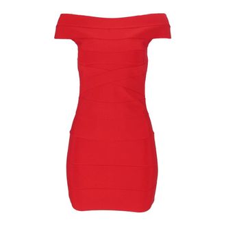 Rotate ROTATE Birger Christensen - Vestido corto de punto ajustado - Dresses - Mujer - Rojo - L