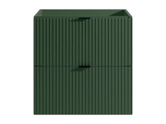 Vente-Unique Mobile sotto lavabo sospeso con scanalature - Verde opaco - 60 cm - ZEVINI