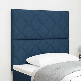 vidaXL Testiera In Tessuto Geometric Con Testiera Blu 90 Cm Tessuto - Vidaxl