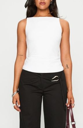 Princess Polly Lose Your Number Ruched Sleeveless Top in White at Nordstrom, Size 12