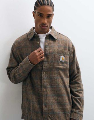Carhartt Work in Progress camicia a quadri marroni-Marrone