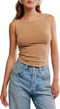 Free People Iconic Boat Neck Tank in Tannin at Nordstrom, Size X-Large