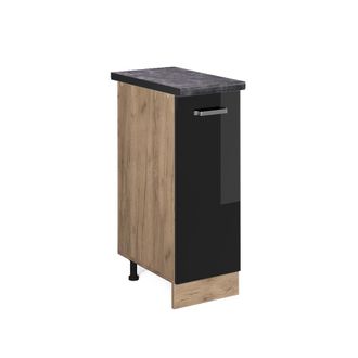 Vicco Armario De Farmacia R-line, Negro Brillo Intenso, 30 Cm, Et Antracita