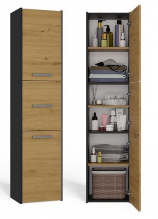 OEM Mueble De Ba&ntilde;o Moderno En Antracita/roble Artesanal - 3 Puertas, Dise&ntilde;o Universal, Fabricaci&oacute;n Polaca