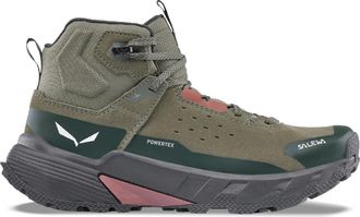 Salewa Womens Pedroc 2 Leather Mid Powertex Hiking Boots Green 10.5