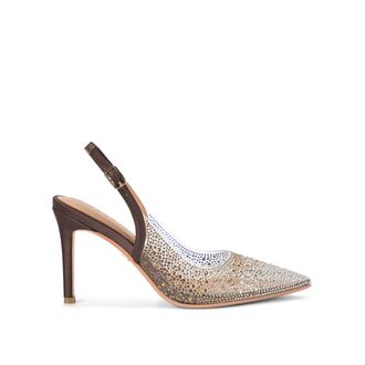 Carvela Womens Positano Vinyl Sling Back Heels - Brown - Size UK 9