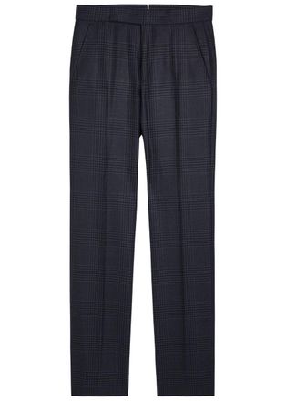 Tom Ford Houndstooth Wool Trousers - Navy - 48 (W32 / M)