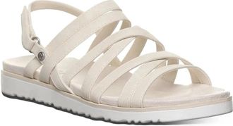 Bearpaw Womens Bearpaw Crete Sandals Bone Ivory Faux Leather Strappy ZAP1970