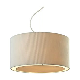 Netlighting Clio 3 Light Round Ceiling Pendant Chrome Cream E27 in Beige