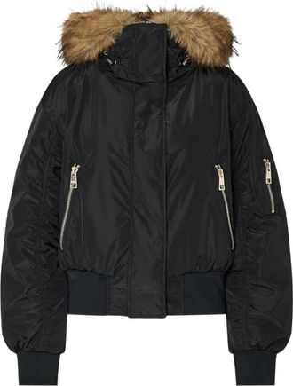 Liu Jo Bomberjack met capuchon - Dames - Bomber jackets - Zwart - L - Polyester - Jassen