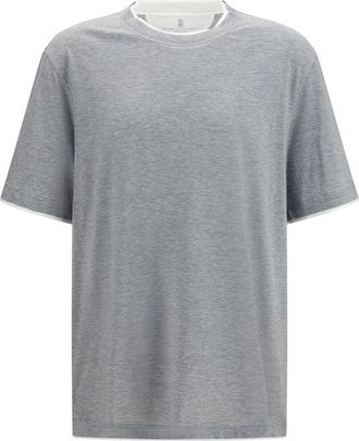 Brunello Cucinelli Gray Cotton Mens T-Shirt