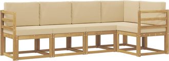 vidaXL Conjunto De Sof&aacute;s De Exterior 5 Uds. Y Beige Vidaxl