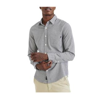 Dockers Casual Shirts - Heren - Casual Overhemden - Blauw - 2XL - Katoen - Overhemden