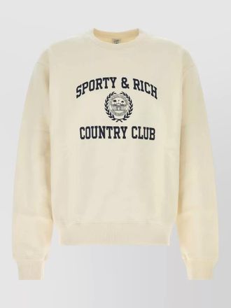 Sporty & Rich cotton logo sweatshirt ribbed cuffs hem