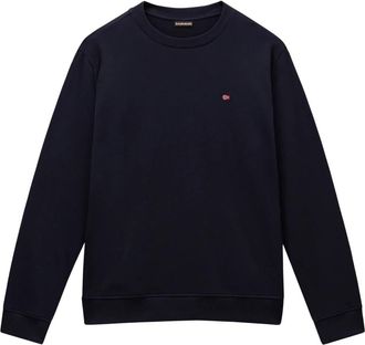 Napapijri Katoenen sweatshirt met geribbelde afwerking - Heren - Sweatshirts - Blauw - S - Katoen - Hoodies & sweatvesten