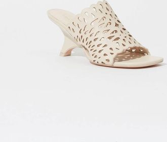 SIMKHAI Womens Shadow Mule Laser Cut Sandal In Cream