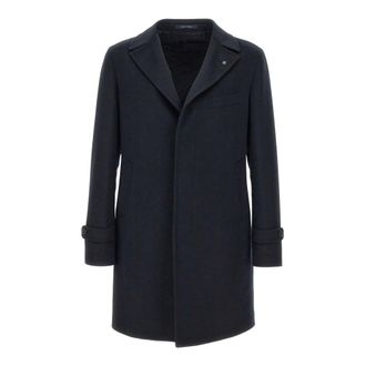 Tagliatore Single-Breasted Coats, male, Blue, Size: 3XL Thomas Wool Coat