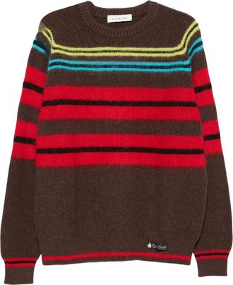 Lanvin Maglione a righe con girocollo - - Knitwear - Uomo - Marrone - S