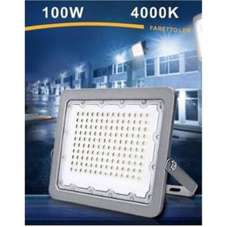 Trade Shop Trade Shop Traesio - Trade Shop - Faro Led 100w Ultra Slim Esterno Grigio Ip65 Luce 6500k 4000k 3000k Fs100