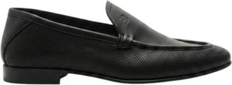 Fabi Mocassino in Pelle Traforata - Heren - Loafers - Zwart - 43 1/2 EU - Leer - Schoenen