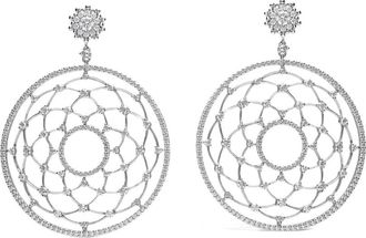 Leo Pizzo 18kt witgouden Merletti oorbellen met diamant - Zilver