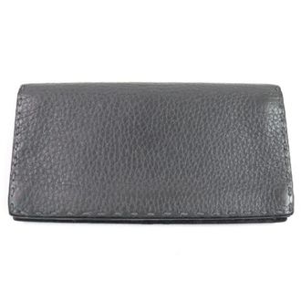 Fendi Pre-owned Wallets, male, Gray, Size: ONE SIZE Pre-owned Cuoio Romano Calfskin Wallet