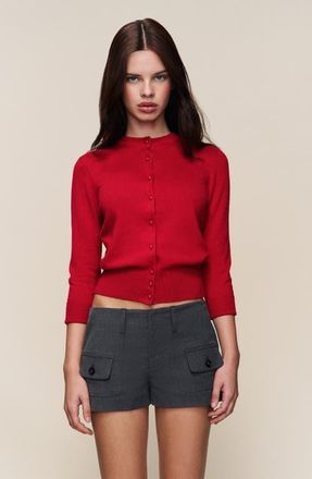 Guizio Emelie Wool Cardigan in Red Love at Nordstrom, Size Xx-Small