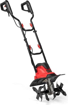 Costway Zappatrice elettrica pieghevole con cavo da 10 A, larghezza di lavoro 36 cm, profondit&agrave; di lavoro 22 cm, blocco di sicurezza, rossa