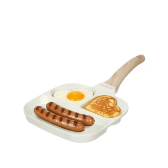 KASANOVA Padella 2 scomparti cuore e grill Mini Mania crema
