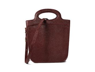Madewell The Toggle Crossbody Bag in Lizard-Stamped Leather Womens Handbags Dark Cabernet, Leather/Lizard